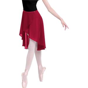 imageDaydance Womens Ballet Skirts Long Sheer Dance Skirts Black with Tie WaistBurgundyhooks