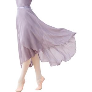 imageDaydance Womens Ballet Skirts Long Sheer Dance Skirts Black with Tie WaistGray Purple82cm