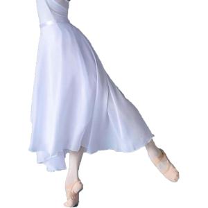 imageDaydance Womens Ballet Skirts Long Sheer Dance Skirts Black with Tie WaistWhite82cm
