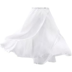 imageDaydance Womens Ballet Skirts Long Sheer Dance Skirts Black with Tie WaistWhitewhite58cm