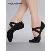 imageCloud Soft 4 Way Stretch Canvas Ballet Shoes Split Sole Dance Slippers for Toddler Girls Little Big Kids TrainingD813black