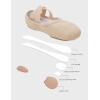 imageCloud Soft 4 Way Stretch Canvas Ballet Shoes Split Sole Dance Slippers for Toddler Girls Little Big Kids TrainingD813sand