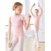 imageDaydance Fluttler Sleeve Ballet Dance Leotards for ToddlerGirlsKidsBig KidsBig GirlsBallet Pinkflutter Sleeve