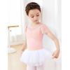 imageDaydance Fluttler Sleeve Ballet Dance Leotards for ToddlerGirlsKidsBig KidsBig GirlsBallet Pinkflutter Sleeve