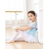 imageDaydance Fluttler Sleeve Ballet Dance Leotards for ToddlerGirlsKidsBig KidsBig GirlsBlueflutter Sleeve