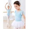 imageDaydance Fluttler Sleeve Ballet Dance Leotards for ToddlerGirlsKidsBig KidsBig GirlsBlueflutter Sleeve