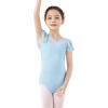 imageDaydance Fluttler Sleeve Ballet Dance Leotards for ToddlerGirlsKidsBig KidsBig GirlsBlueflutter Sleeve