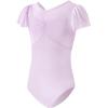imageDaydance Fluttler Sleeve Ballet Dance Leotards for ToddlerGirlsKidsBig KidsBig GirlsLight Purpleflutter Sleeve
