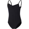 imageDaydance Girls Ballet Leotard Camisole Girls Dance Leotard with Adjustable Straps for Ballet GymnasticsBlack