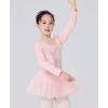 imageDaydance Girls Ballet Leotard Long Sleeve Classic Girls Dance Leotard for Ballet GymnasticsBallet Pink Tutu Skirt