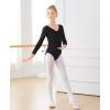 imageDaydance Girls Ballet Leotard Long Sleeve Classic Girls Dance Leotard for Ballet GymnasticsBlack