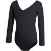 imageDaydance Girls Ballet Leotard Long Sleeve Classic Girls Dance Leotard for Ballet GymnasticsBlack