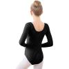 imageDaydance Girls Ballet Leotard Long Sleeve Classic Girls Dance Leotard for Ballet GymnasticsBlack