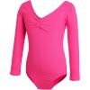 imageDaydance Girls Ballet Leotard Long Sleeve Classic Girls Dance Leotard for Ballet GymnasticsHot Pink