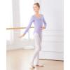 imageDaydance Girls Ballet Leotard Long Sleeve Classic Girls Dance Leotard for Ballet GymnasticsLight Violet