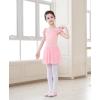 imageDaydance Girls Ballet Leotard Puff Sleeve Girls Mesh Dance Leotard for Ballet GymnasticsBallet Pink