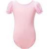 imageDaydance Girls Ballet Leotard Puff Sleeve Girls Mesh Dance Leotard for Ballet GymnasticsBallet Pink