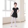 imageDaydance Girls Ballet Leotard Puff Sleeve Girls Mesh Dance Leotard for Ballet GymnasticsBlack