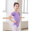 imageDaydance Girls Ballet Leotard Puff Sleeve Girls Mesh Dance Leotard for Ballet GymnasticsViolet