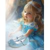 imageDaydance Kids Toddler Girls Dress Shoes Pumps Low Heels Sparkling Flower Mary Jane Footwear for Party Prom Wedding BirthdayPrincess Blue