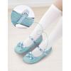 imageDaydance Kids Toddler Girls Dress Shoes Pumps Low Heels Sparkling Flower Mary Jane Footwear for Party Prom Wedding BirthdayPrincess Blue