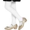 imageDaydance Kids Toddler Girls Dress Shoes Pumps Low Heels Sparkling Flower Mary Jane Footwear for Party Prom Wedding BirthdayPrincess Gold
