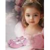 imageDaydance Kids Toddler Girls Dress Shoes Pumps Low Heels Sparkling Flower Mary Jane Footwear for Party Prom Wedding BirthdayPrincess Pink