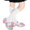 imageDaydance Kids Toddler Girls Dress Shoes Pumps Low Heels Sparkling Flower Mary Jane Footwear for Party Prom Wedding BirthdayPrincess Rainbow