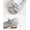 imageDaydance Kids Toddler Girls Dress Shoes Pumps Low Heels Sparkling Flower Mary Jane Footwear for Party Prom Wedding BirthdayPrincess Silver