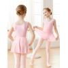imageDaydance Lined Spandex Girls Dance Leotards with Removable Ballet Skirts Dance Tights 3 in 1 SetBallet Pink Vest Lining Set