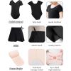 imageDaydance Lined Spandex Girls Dance Leotards with Removable Ballet Skirts Dance Tights 3 in 1 SetBlack Lining Set