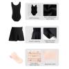 imageDaydance Lined Spandex Girls Dance Leotards with Removable Ballet Skirts Dance Tights 3 in 1 SetBlack Vest Lining Set