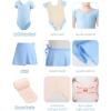 imageDaydance Lined Spandex Girls Dance Leotards with Removable Ballet Skirts Dance Tights 3 in 1 SetBlue Lining Set