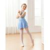 imageDaydance Lined Spandex Girls Dance Leotards with Removable Ballet Skirts Dance Tights 3 in 1 SetBlue Vest Lining Set