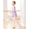 imageDaydance Lined Spandex Girls Dance Leotards with Removable Ballet Skirts Dance Tights 3 in 1 SetLilac Lining Set