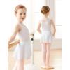imageDaydance Lined Spandex Girls Dance Leotards with Removable Ballet Skirts Dance Tights 3 in 1 SetWhite Vest Lining Set
