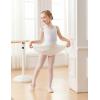 imageDaydance Lined Spandex Girls Dance Leotards with Removable Ballet Skirts Dance Tights 3 in 1 SetWhite Vest Lining Set