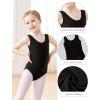 imageDaydance Lined Spandex Vest Girls Leotards for Ballet Dance Gymnastics SwimBlackvest Lining