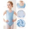 imageDaydance Lined Spandex Vest Girls Leotards for Ballet Dance Gymnastics SwimBluevest Lining
