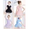 imageDaydance Puff Short Sleeve Princess Tutu Skirt Leotards for Toddler Girls Ballet Boat Neck Dance DressLilacliningtutu Leotards