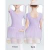 imageDaydance Puff Short Sleeve Princess Tutu Skirt Leotards for Toddler Girls Ballet Boat Neck Dance DressLilacliningtutu Leotards