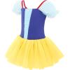 imageDaydance Puff Short Sleeve Princess Tutu Skirt Leotards for Toddler Girls Ballet Boat Neck Dance DressRoyal Blue Princess Tutu