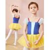 imageDaydance Puff Short Sleeve Princess Tutu Skirt Leotards for Toddler Girls Ballet Boat Neck Dance DressRoyal Blue Princess Tutu