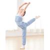 imageDaydance Teens Girls Ripstop Bib Pants for Ballet Gymnastic Dance Warm up TrousersBlue