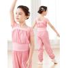 imageDaydance Teens Girls Ripstop Bib Pants for Ballet Gymnastic Dance Warm up TrousersPink