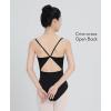 imageDaydance Women Ballet Leotard CamisoleTank Women Dance Leotard with Jacquard Floral PrintBlack Camisole