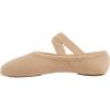 imageCloud Soft 4 Way Stretch Canvas Ballet Shoes Split Sole Dance Slippers for Toddler Girls Little Big Kids TrainingD813tan