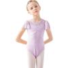imageDaydance Fluttler Sleeve Ballet Dance Leotards for ToddlerGirlsKidsBig KidsBig GirlsLight Purpleflutter Sleeve