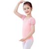 imageDaydance Girls Ballet Leotard Puff Sleeve Girls Mesh Dance Leotard for Ballet GymnasticsBallet Pink
