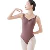 imageDaydance Teens Women Dance Leotards for Ballet Tanks Sleeveless Gymnastic LeotardsBrown